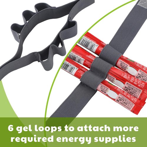 JOVITEC Race Number Belt - 2 Pack with 6 Gel Loops for Running, Cycling & Triathlon
