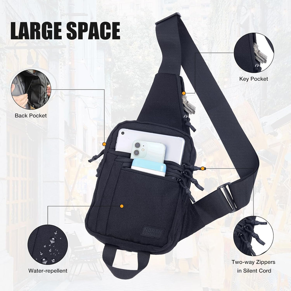 Tactical Sling Chest Bag Concealed Carry Bags with Gun Holder EDC Shoulder Crossbody Casual
