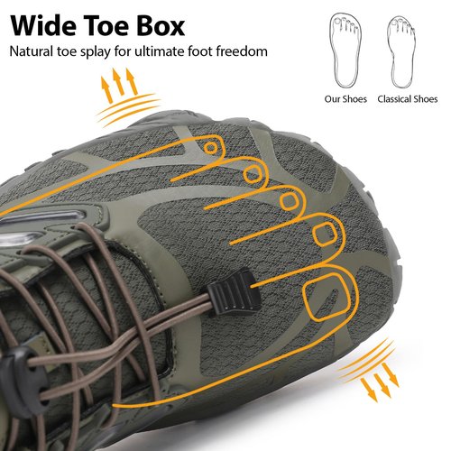 MeXYZ Barefoot Shoes Men Wide Toe Box Zero Drop Minimalist Shoes for Workout Cross-Trainer Walking Hiking Water Weightlifting Grounded Footwear Green