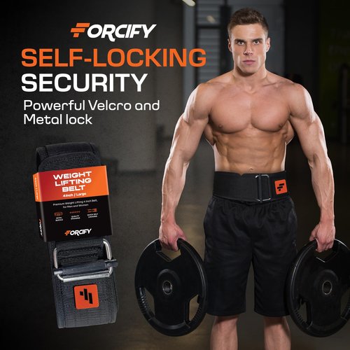 Forcify Belt Squat Weightlifting Belt – 59.8" x 4" Adjustable Nylon Gym Belt with Metal Buckle – Lifting Support for Men and Women