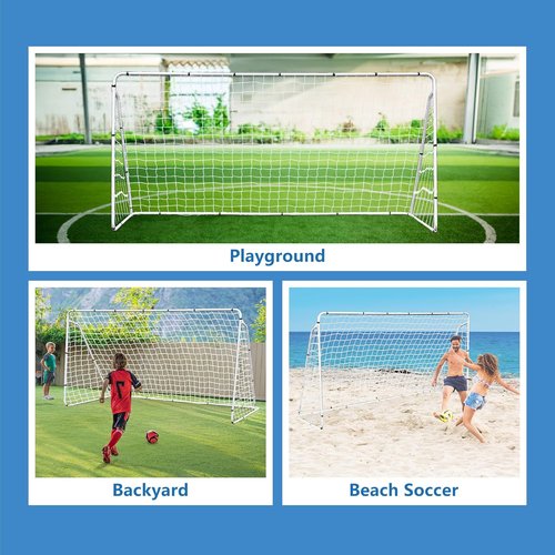 F2C Soccer Net - 12x6 FT Portable Soccer Goal for Kids & Adults | Steel Frame with Carry Bag & Ground Stakes