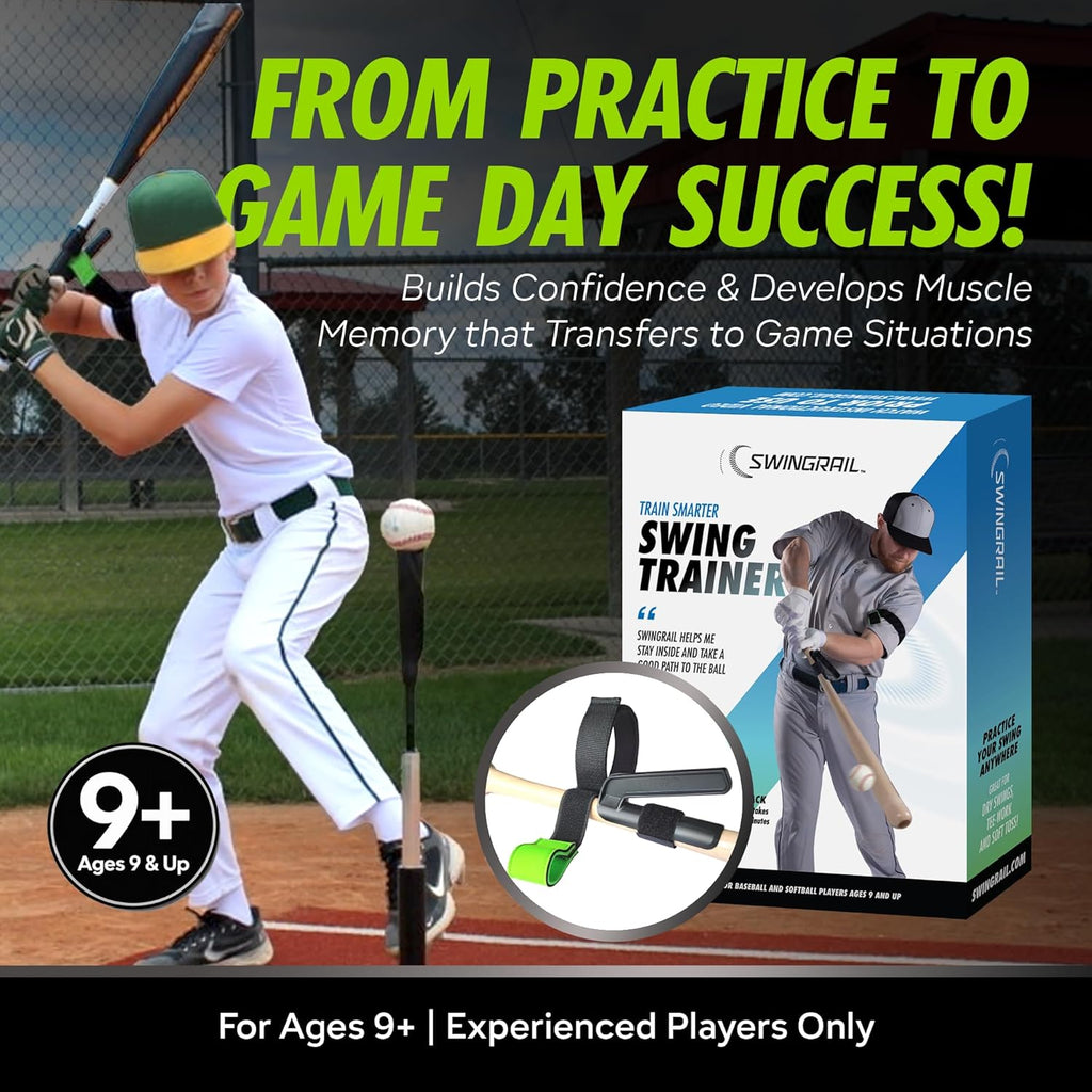 SWINGRAIL Baseball Hitting Trainer - Improve Bat Speed & Swing Mechanics | Ideal for Ages 9+