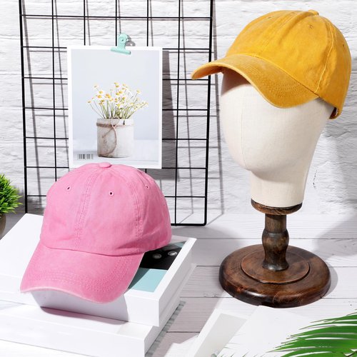 Geyoga 7 Pieces Unisex Vintage Washed Distressed Baseball Hat Baseball Cap Twill Adjustable Hat(Yellow, Pink, Blue, Orange, Purple, Rose Red, Sky Blue)