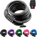 Lumintrail Bike and Scooter Lock Cable - 6ft Heavy Duty Anti-Theft Combination Lock | Black