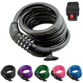 Lumintrail Combination Bike and Scooter Lock Cable - 6ft Bike Locks Heavy Duty Anti Theft with Combinations - Bike Cable Lock Combination with Lock Holder (1 Pack, Black)