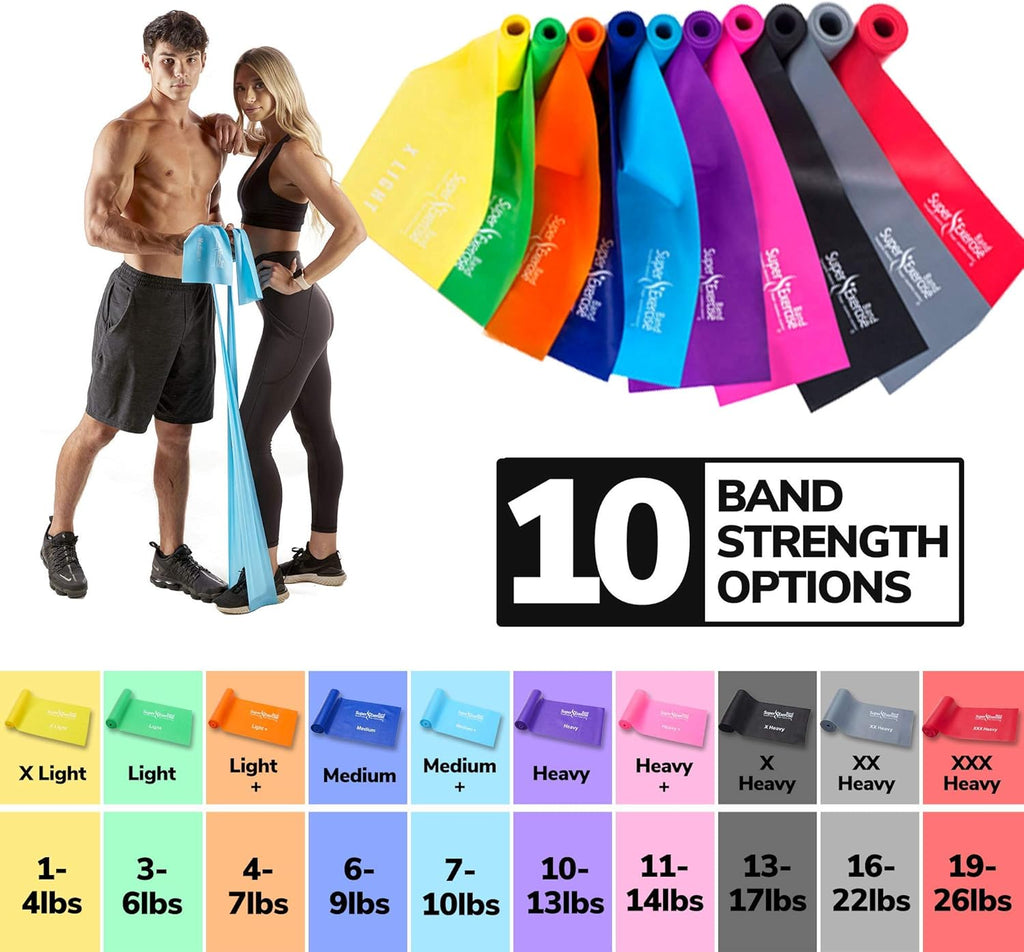 Skiennix Resistance Bands - 7Ft Long Latex-Free Workout Bands with Carry Pouch & Door Anchor