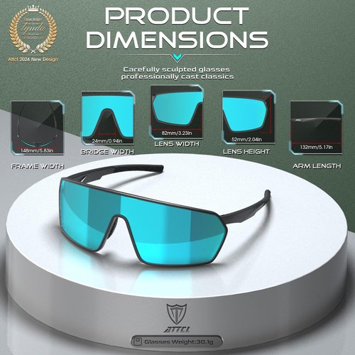 ATTCL Bundles Unisex Cycling Glasses Men Women Teens Sports Biking Sunglasses:(5001-black)+(KC05-Black-Blue)