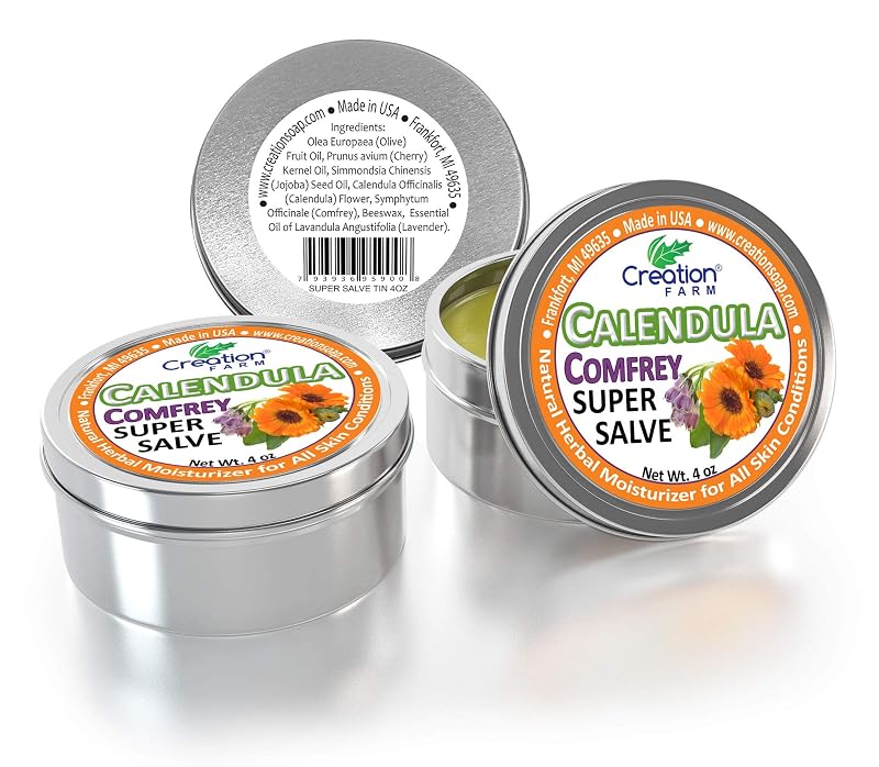 Calendula Comfrey Super Salve 4 Oz by Creation Farm — Herbal Balm for All Skin Types