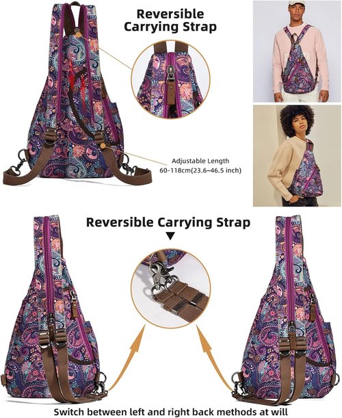 KL928 Canvas Sling Bag - Versatile Small Crossbody Backpack for Men & Women | Casual Daypack