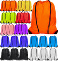 PAXCOO Drawstring Backpack Set - 30 Nylon Cinch Sacks in 10 Vibrant Colors for Sports & Events