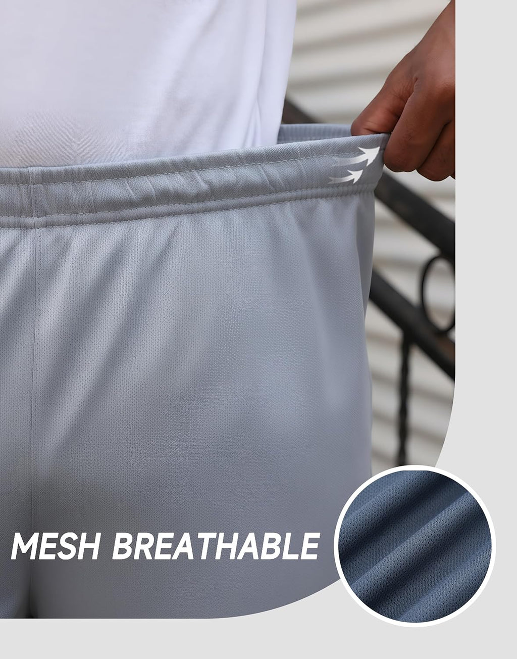 RPOVIG Men's Athletic Mesh Workout Shorts Set - 5 Pack with Zippered Pockets for Gym & Basketball