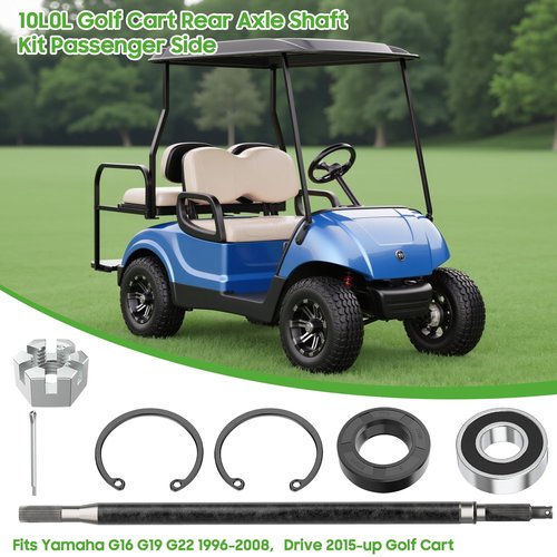 10L0L Golf Cart Rear Axle Shaft with Bearing Seal Kit Passenger Side Compactible with for Yamaha G16 G19 G22 1996-2008 Drive 2015-up Golf Cart Replaces JR1-G6512-00-00