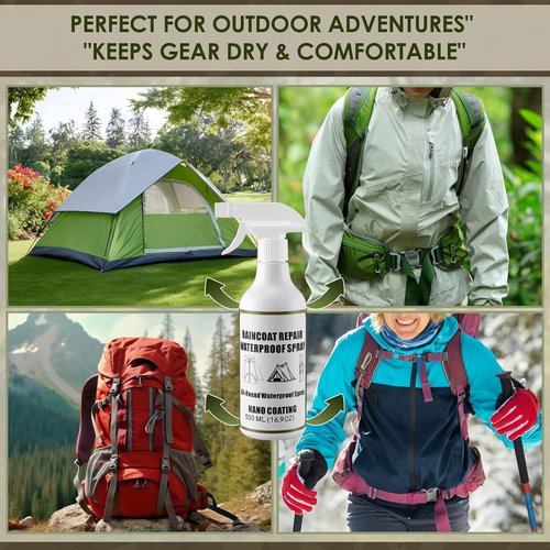Leelosp Water Repellent Spray - Restore Waterproofing for Rainwear, Tents, Ski Gear & More