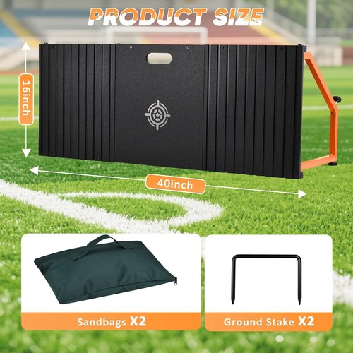 CAROD Soccer Rebounder Board - 40" x 16" Portable Training Equipment with Two Angles & Sandbags | Ideal for Passing & Shooting Drills