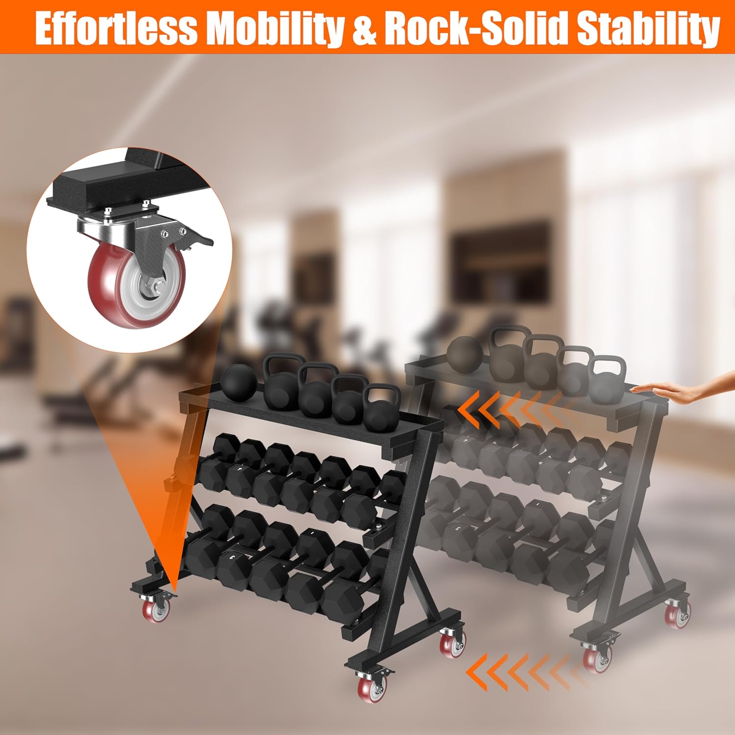 Regine Switzerland Heavy Duty 3-Tier Dumbbell Rack - 1200LBS Weight Storage Organizer for Home Gym