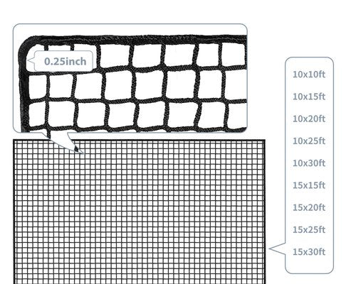 Fahnemt Backyard Driving Net - Sports Netting for Hitting Golf, Baseball, Hockey, Soccer - Practice Barrier Net (10X25FT)