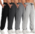 Skiennix Men's Athletic Joggers - 4 Pack with Zipper Pocket & Adjustable Drawstring | Comfortable Workout Pants