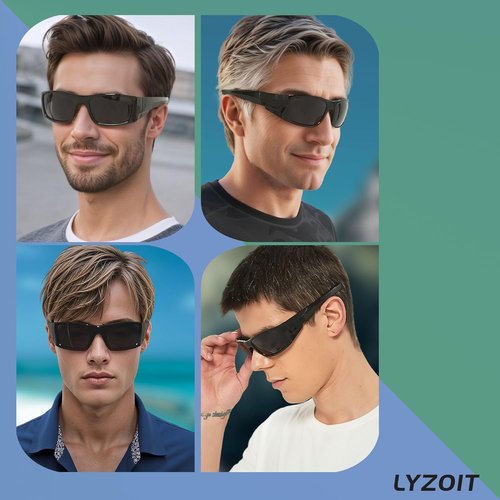 LYZOIT Polarized Sports Sunglasses - Unbreakable Wrap-Around Frame for Driving, Fishing, Cycling, Running