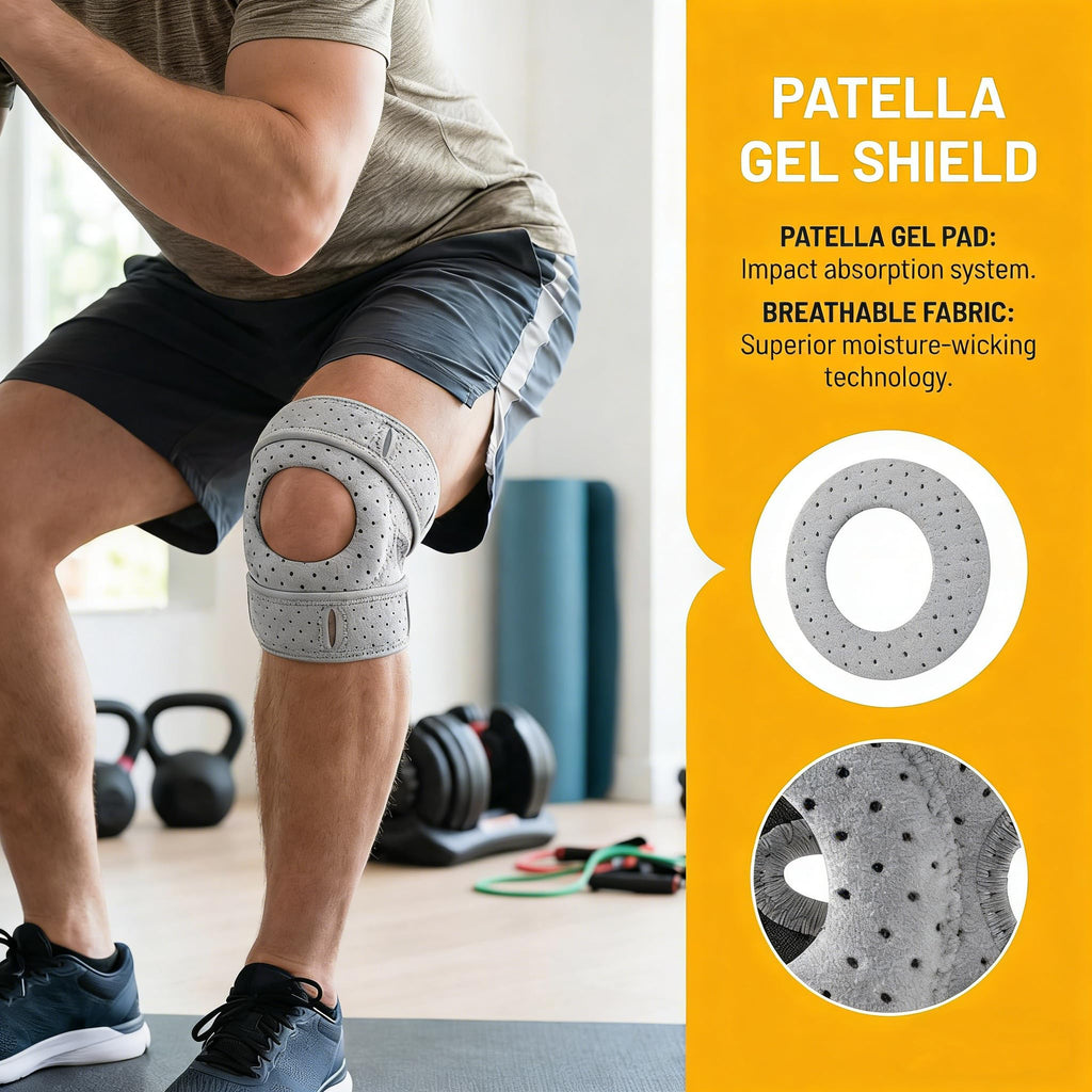 Paiwefil Knee Brace for Women & Men - with Side Stabilizers & Patella Gel Pad Patella Adjustable Support - for Injuries Meniscus Tear,Recovery,Runnings,Sports,and Workouts (Black)