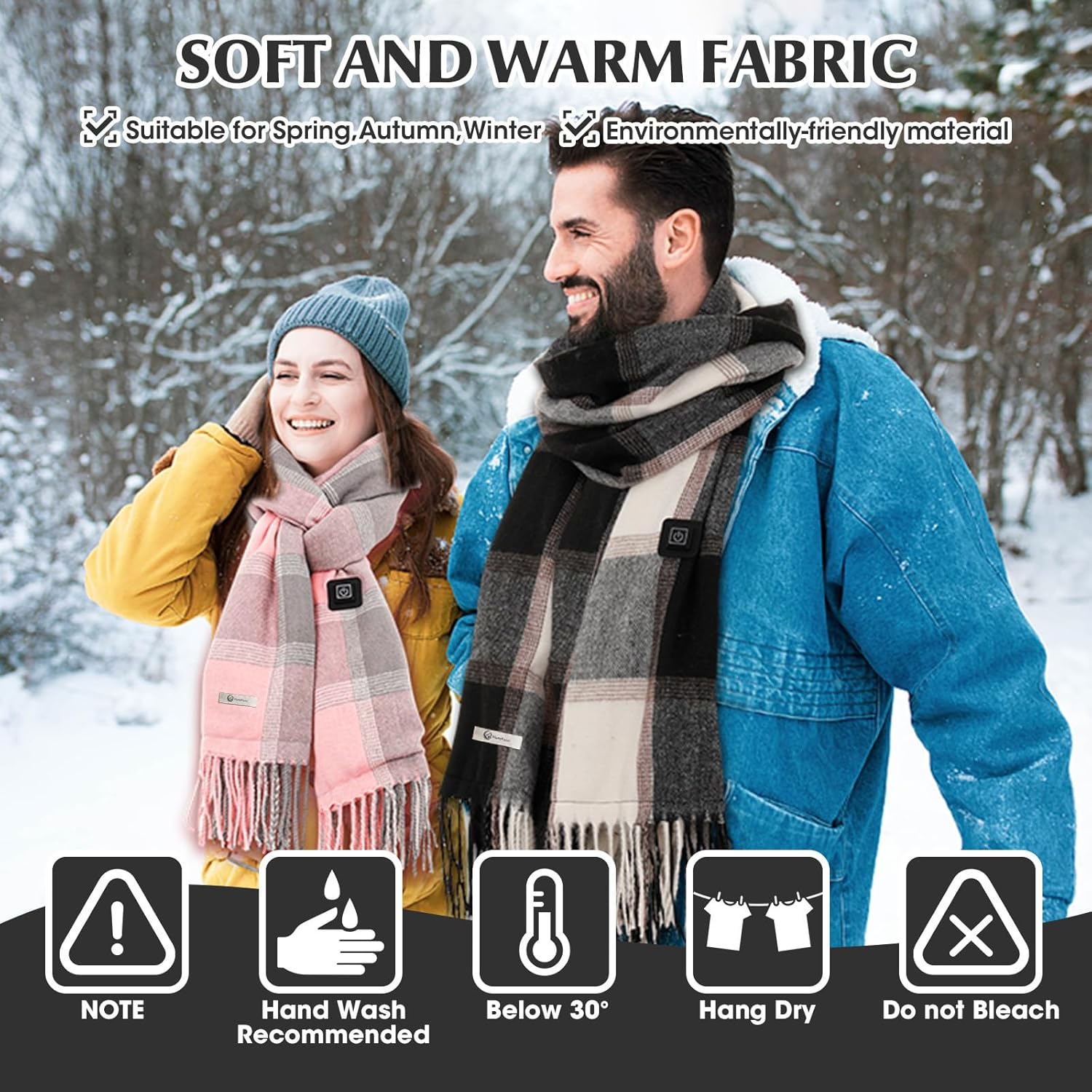 Skiennix Heated Scarf - Rechargeable Neck Warmer for Women & Men | Intelligent Electric Heating, Winter Warmth