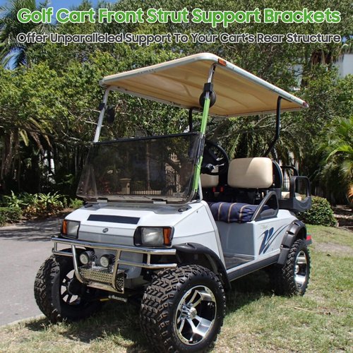 10L0L Golf Cart Front Roof Strut Brackets for Club Car DS (84-99) with Steel Screw Bushings Repair Kit, Heavy Duty Strut Support Reinforcement Repair