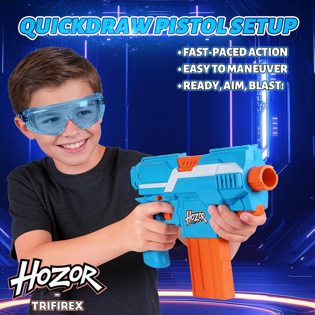 TriFireX Motorized Blaster Tactical Vest Kit - Rechargeable, 3 Firing Modes, 150 Foam Darts, Kids' Gift