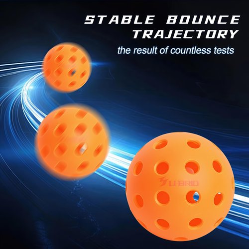 U-BRIO Pickleball Balls, 40 Holes Outdoor Pickleball Balls Orange 12 Pack High Bounce Stable Trajectory Stylish Durable Crack-Resistant Pickleballs.
