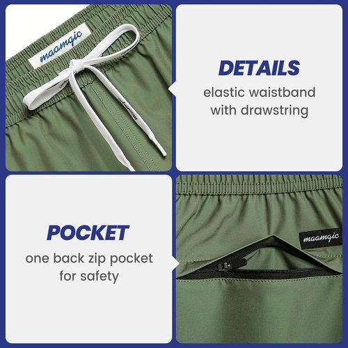 Maamgic Men's 7" Stretch Swim Trunks - Quick Dry Mesh Lining Bathing Suits