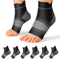 Skiennix Plantar Fasciitis Socks - Compression Ankle Brace with Arch Support for Pain Relief | Black, X-Large