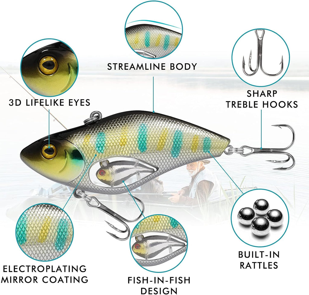 TRUSCEND Fishing Lures - Shallow & Deep Diving Crankbait with BKK Hooks | Ideal for Bass, Trout & Walleye