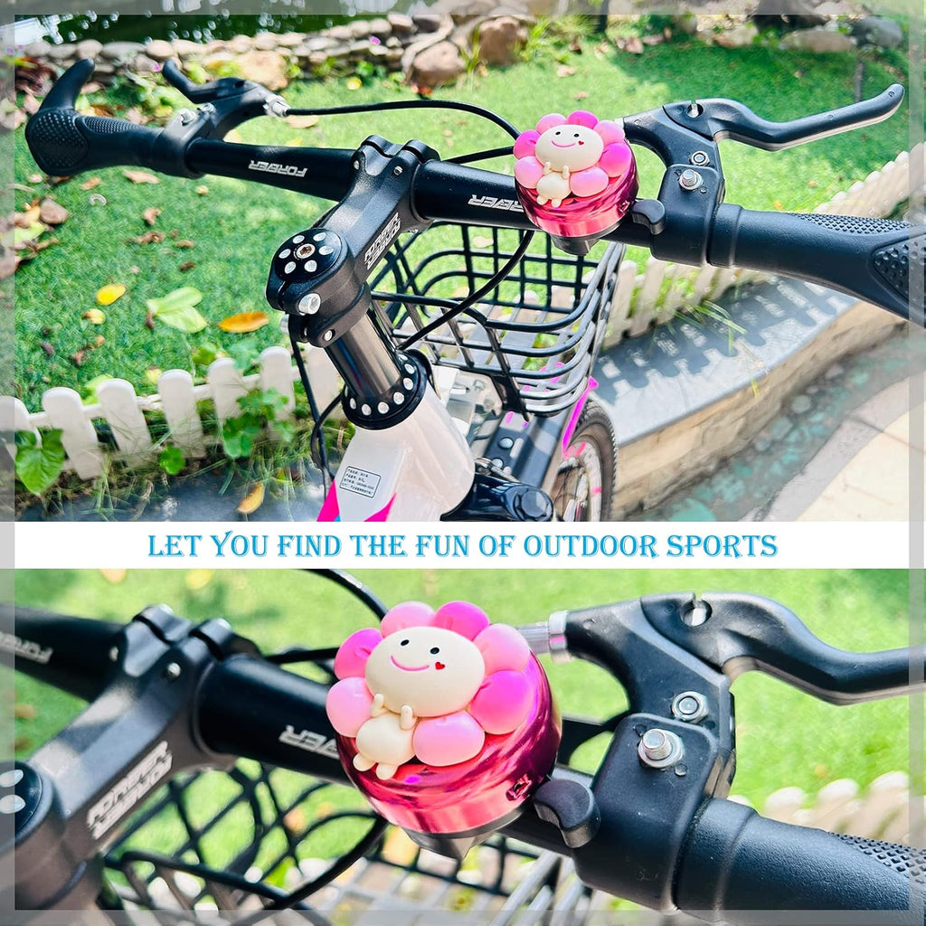 Skiennix Pink Flower Fairy Sprite Bicycle Bell - Durable Aluminum Bike Accessory for Girls