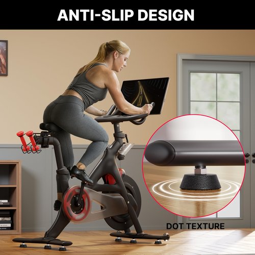 Crostice Exercise Bike Support Foot Pads Compatible with Peloton OG Bike & Bike Plus, Bike Replacement Parts, Upgraded Steel 3/8" Screws, Non-Slip Dot Texture, Noise Reduction