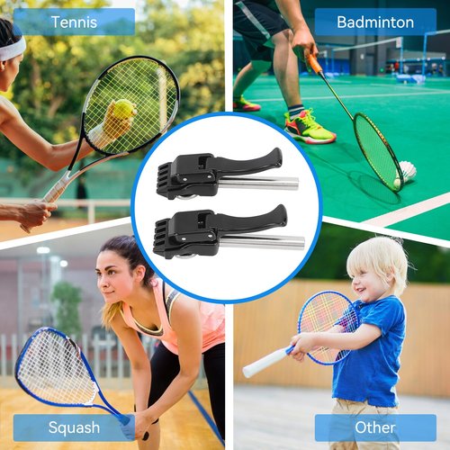 Jwthee 1 Pair Tennis Stringing Machine, Handheld Badminton Stringing Clamp Black Tennis Flying Pliers Racket Starting Clamp for Various Rackets