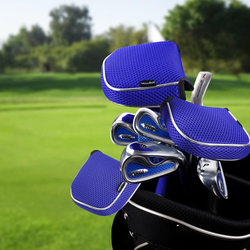 Andux Mallet Cover Golf Putter Head Covers for Center Shaft Putter MT/TG17 Blue, Square