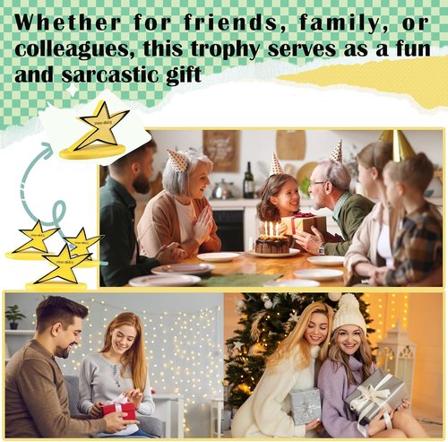 Landical 12 Pcs Funny Star Trophy Set - Humorous Desk Decor for Coworkers | Perfect Birthday Gift