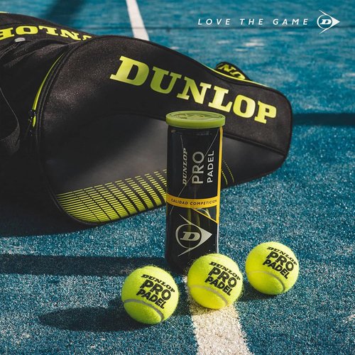 Dunlop Sports Pro Padel Ball, 3-Ball can, Yellow
