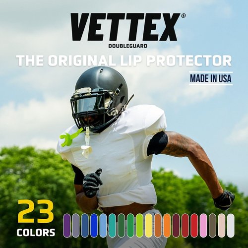 Markwort Vettex Doubleguard Mouthguard for Football, Lacrosse, MMA, Boxing, Braces - Breathable Doubleguard with Lip Protection and Strap,White