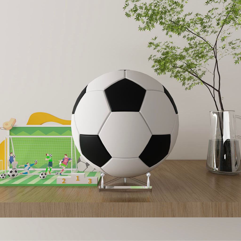 SVENJBB Clear Acrylic Basketball Holder, Display Ball Stand for Football, Soccer, Volleyball, Acrylic Ball Stand with Rubber Feet and Silver Pegs for Displaying Sports Memorabilia, 1 Pack