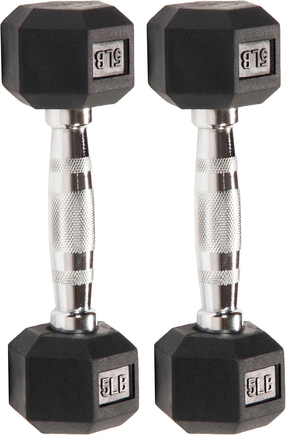 Signature Fitness Dumbbells - Rubber Encased Hex Weights for Home Gym Training | Pair