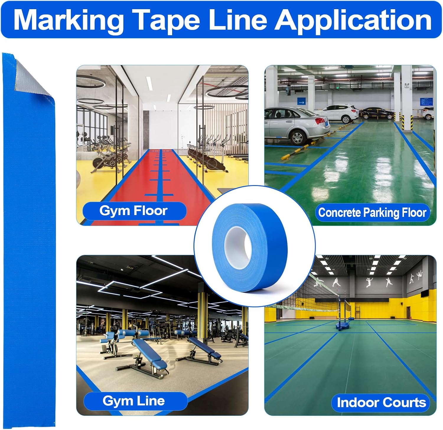 Pickleball Court Tape - 2in x 262FT Temporary Marking Kit for Indoor/Outdoor Courts | Non-Reflective