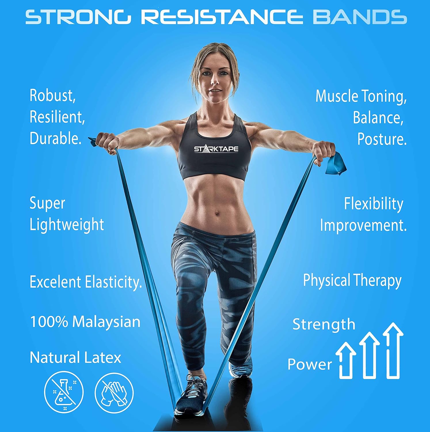 Resistance Bands - Professional Latex Therapy Bands for Home Exercise, Yoga & Pilates | Durable & Versatile