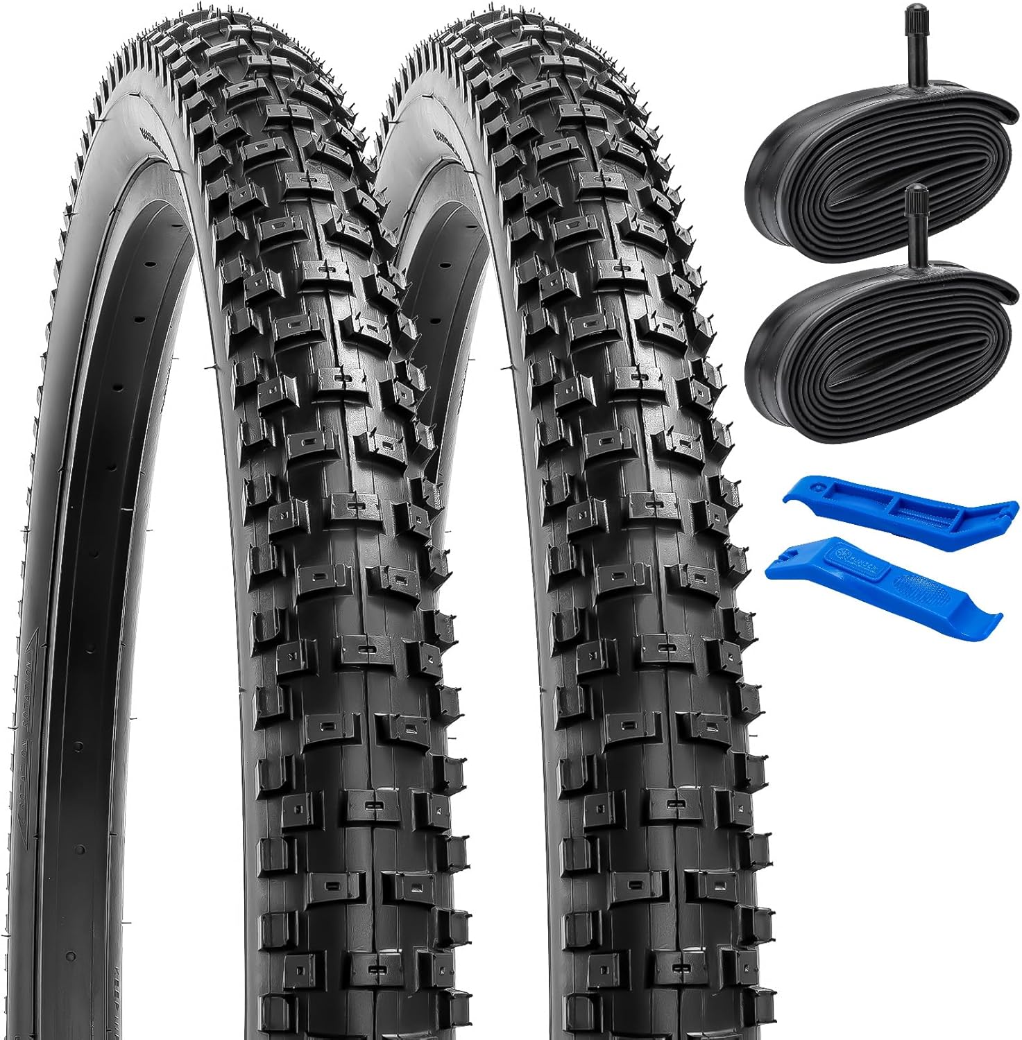 YUNSCM 26" Mountain Bike Tires - Heavy Duty 26x2.30 Tubes | Off-Road Compatibility & Schrader Valve