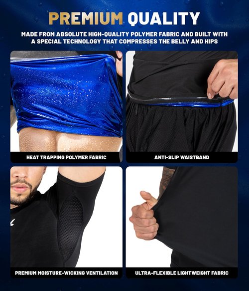 Kewlioo Sauna Shirt for Men - Heat-Trapping Sweat Vest | Compression Workout Suit for Gym
