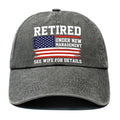 Retirement Gifts for Men, Mens Retirement Gifts, Cool Retirements Hats for Men, Funny Retired Gift for Him Husband Boyfriend Dad Coworker, Adjustable Washed Cotton Embroidered Retired Baseball Cap