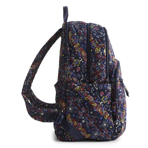 Vera Bradley Women's Premium Cotton Large Bancroft Backpack, Starry Paisley, One Size