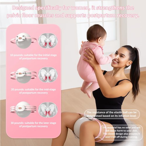 Thigh Master & Pelvic Floor Trainer for Women, Hip Trainer Kegel Exerciser - Strengthens Pelvic Floor Muscles, Aids Postpartum Recovery (Pink)