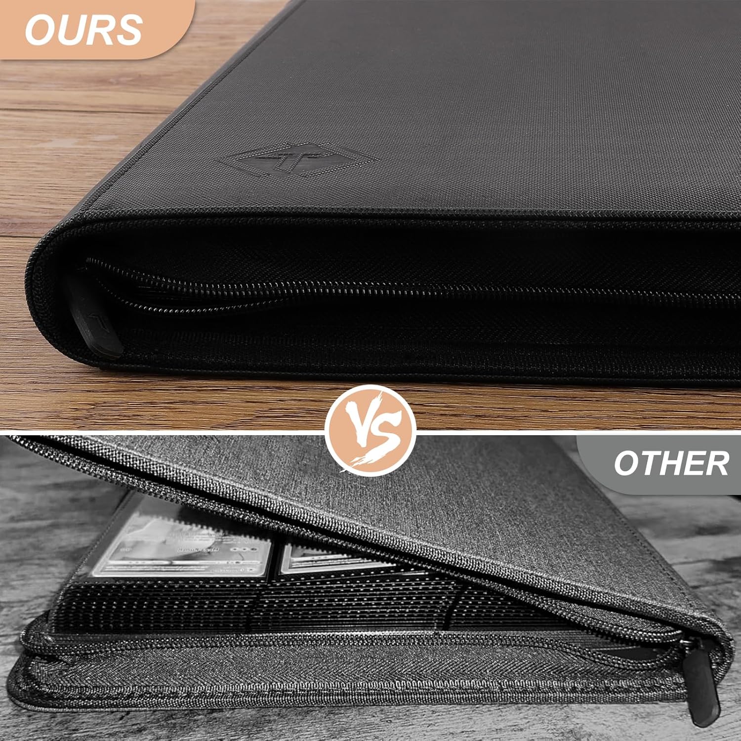 TiopLior Zip MTG Card Binder - 432 Side Loading Pockets for TCG & Sports Cards - Black