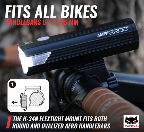 CATEYE AMPP USB Rechargeable Bike Light - Super Bright OptiCube™ Headlight for Commuters & Cyclists | IPX4 Waterproof, Day & Night Modes