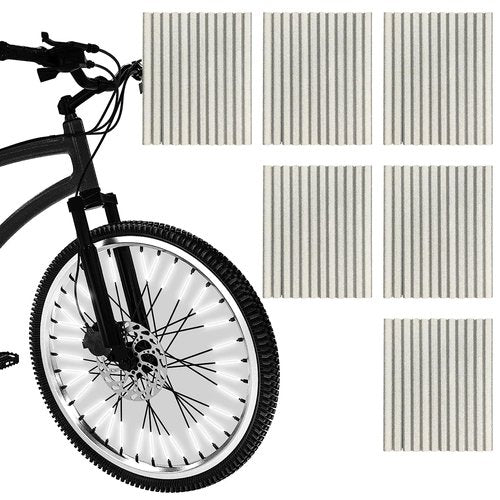 Shudyear 72 Pcs Bicycle Spoke Reflective Skins Bike Reflectors for Night Riding 360°Visibility,Suitable for Bikes, Motorcycles,Ebike Reflector,Safety Warnings and DIY Decorations,So Cool(Silvery)