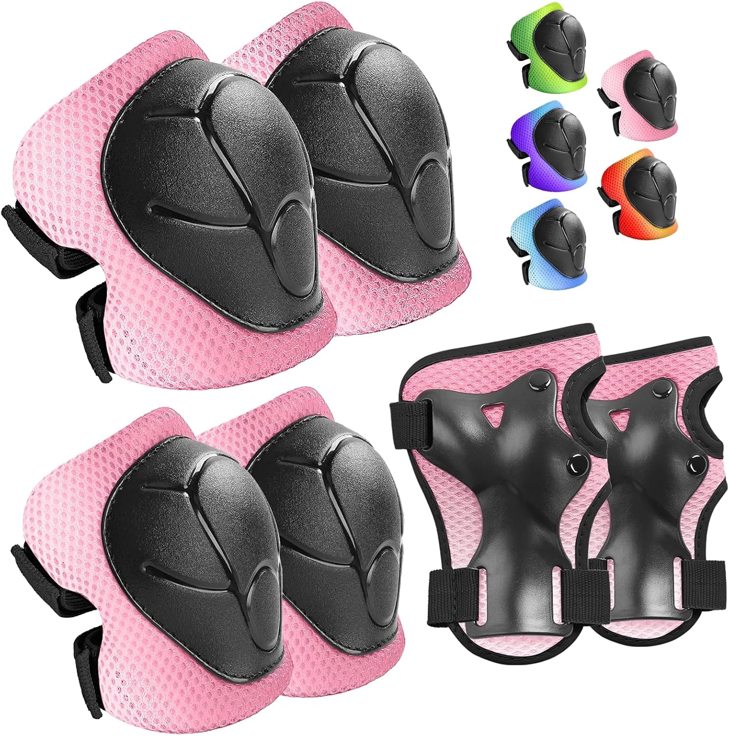Wemfg Kids Protective Gear Set - 3-in-1 Knee, Elbow Pads & Wrist Guards for Ages 3-14 | Ideal for Skating & Cycling